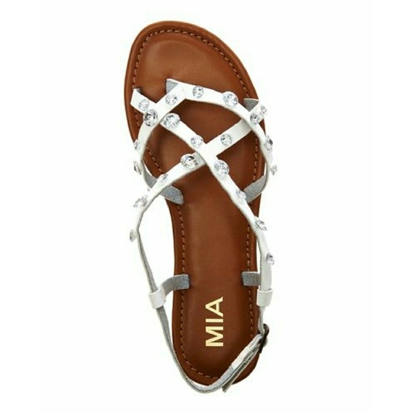 Mia Shoes - MIA White Peace Sandals